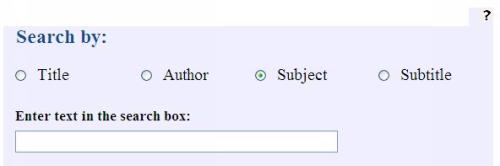 Subject Search box